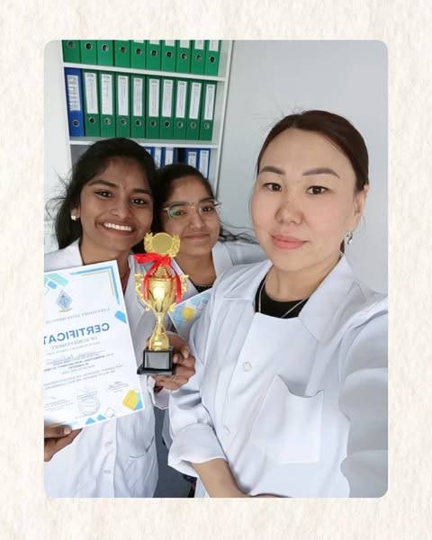 On April 22, 2025, first-year students of the School of Medicine of ADAM University took part in the International Integrative Olympiad on the topic: «Natural and Humanitarian Aspects of Medicine»