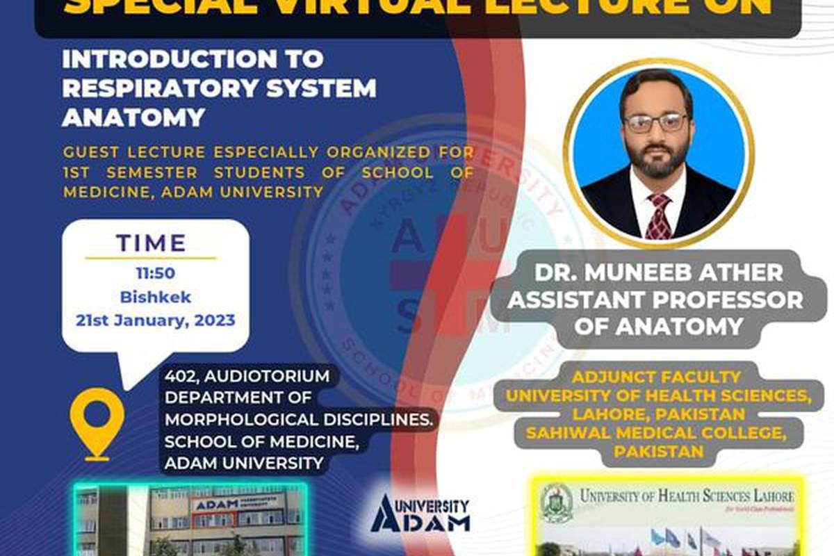 Department of Morphological Disciplines at ADAM University School of Medicine is organizing a Guest lecture for 1st semester students.